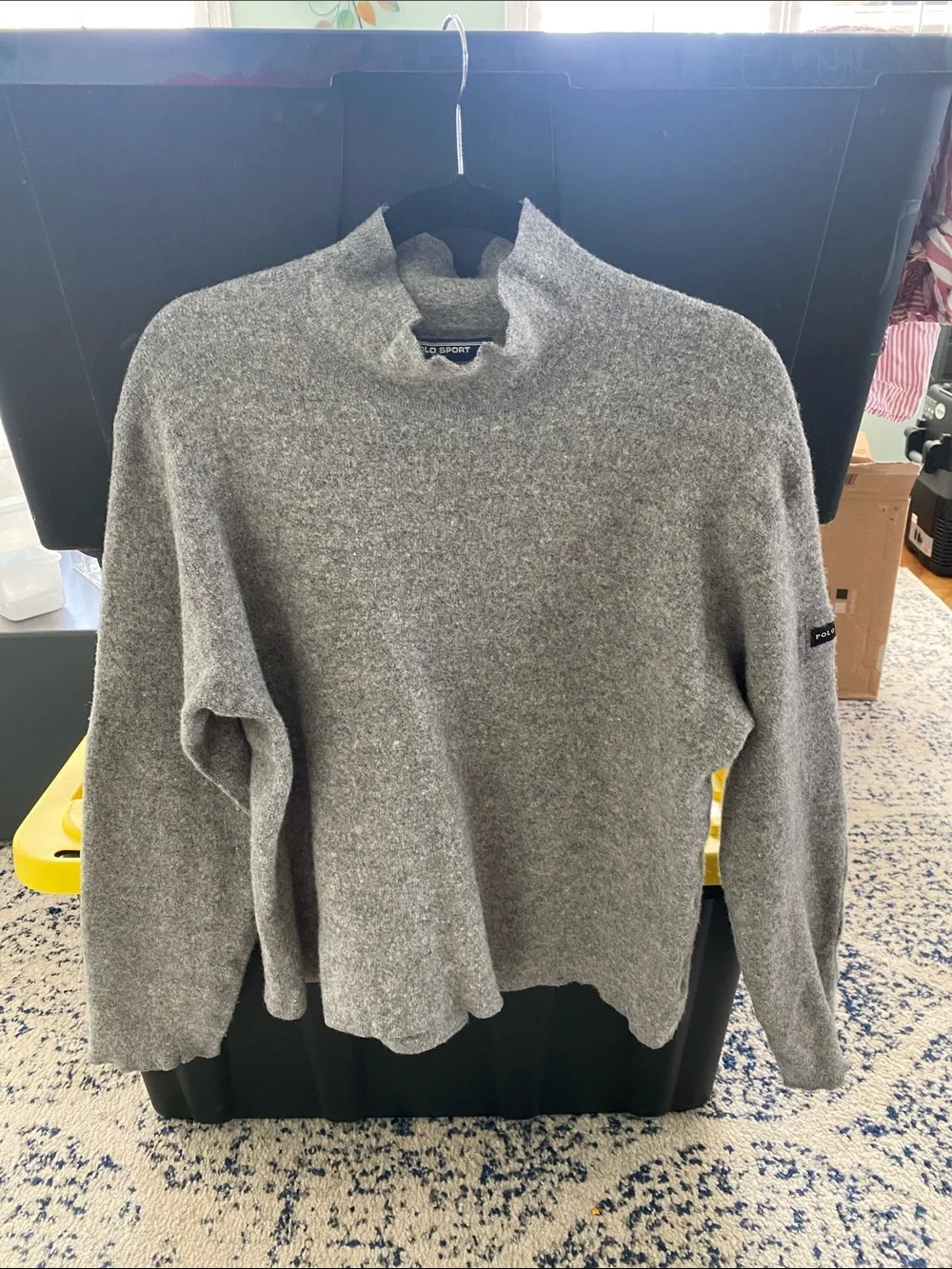 Gray Mock Neck Unisex Sweater
